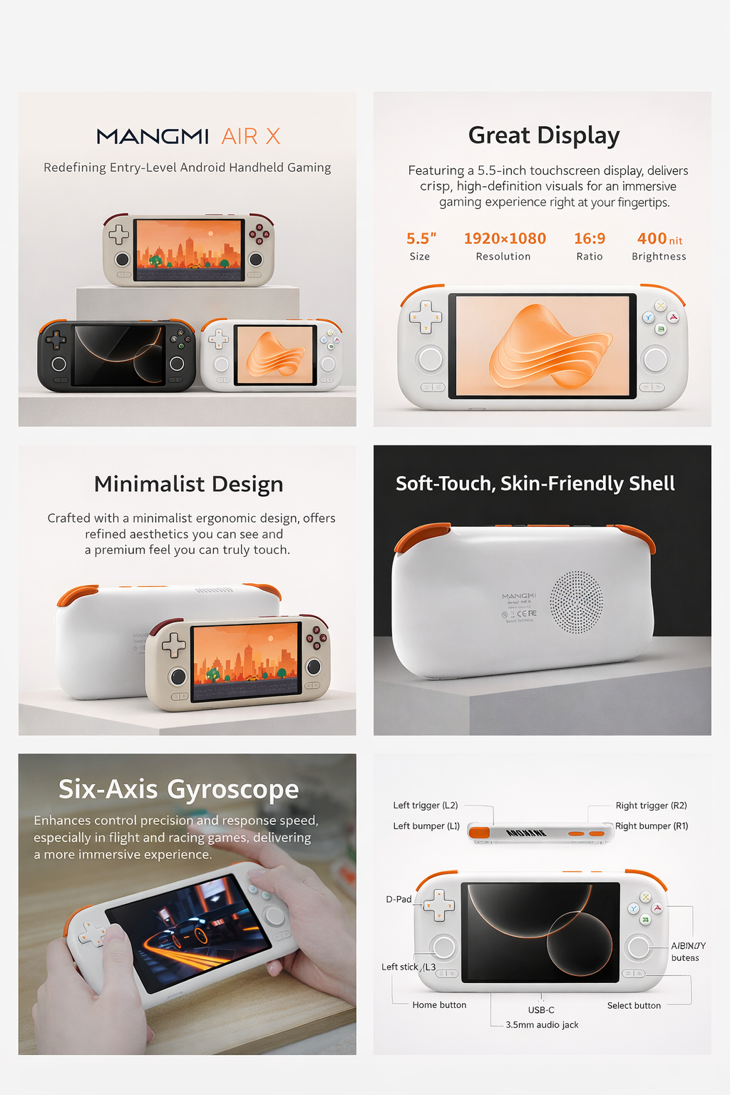 MANGMI AIR X Handheld Gaming Console